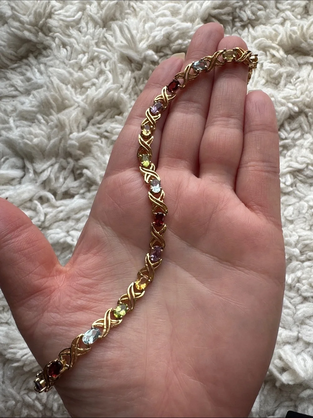 Sterling Silver Multi‎ Stone Tennis Bracelet